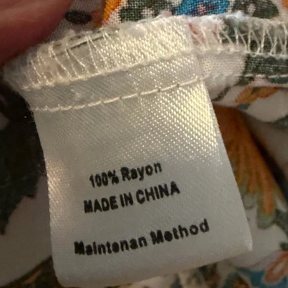 Merkeety Orange Blue Floral Ruffle Tiered Maxi Skirt, Size XL - Picture 11 of 11